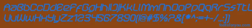 OricneoBolditalic Font – Blue Fonts on Brown Background