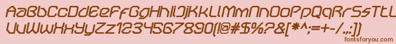 OricneoBolditalic Font – Brown Fonts on Pink Background