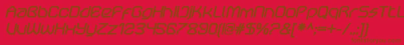 OricneoBolditalic Font – Brown Fonts on Red Background