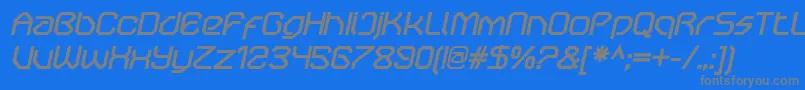 OricneoBolditalic Font – Gray Fonts on Blue Background