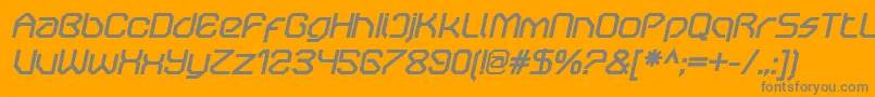 OricneoBolditalic Font – Gray Fonts on Orange Background
