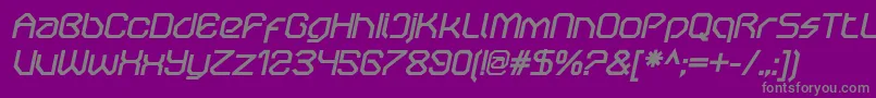 OricneoBolditalic Font – Gray Fonts on Purple Background