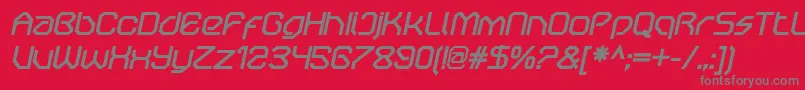 OricneoBolditalic Font – Gray Fonts on Red Background