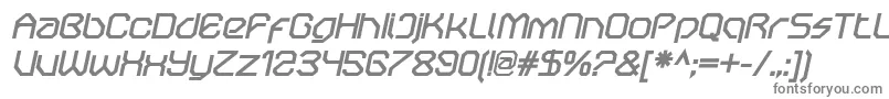 フォントOricneoBolditalic – 白い背景に灰色の文字