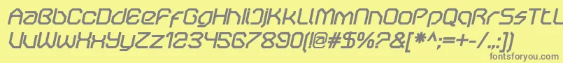 OricneoBolditalic Font – Gray Fonts on Yellow Background