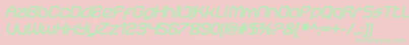 OricneoBolditalic Font – Green Fonts on Pink Background