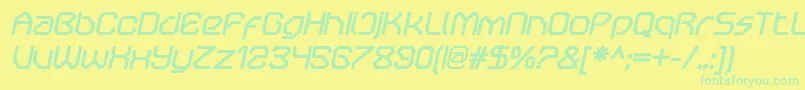 OricneoBolditalic Font – Green Fonts on Yellow Background