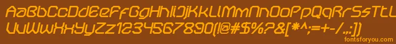 OricneoBolditalic Font – Orange Fonts on Brown Background