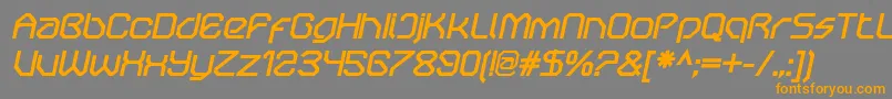 OricneoBolditalic Font – Orange Fonts on Gray Background