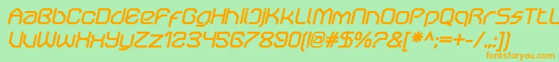 OricneoBolditalic Font – Orange Fonts on Green Background