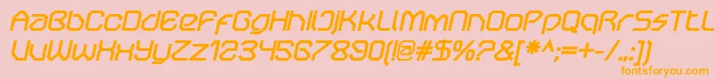 OricneoBolditalic Font – Orange Fonts on Pink Background