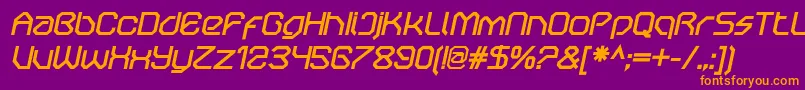 OricneoBolditalic Font – Orange Fonts on Purple Background