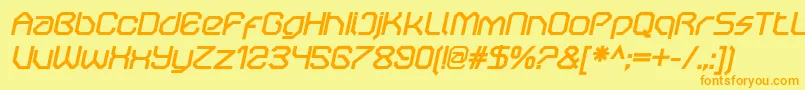 OricneoBolditalic Font – Orange Fonts on Yellow Background