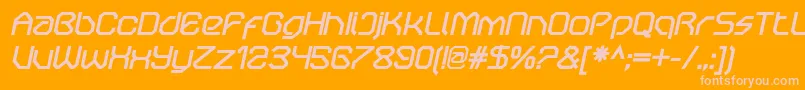 OricneoBolditalic Font – Pink Fonts on Orange Background