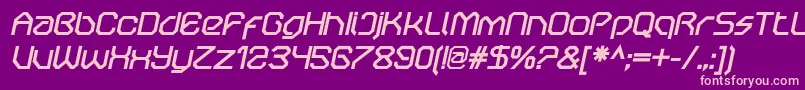 OricneoBolditalic Font – Pink Fonts on Purple Background