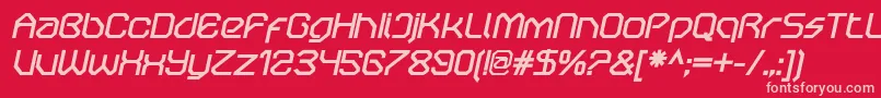 OricneoBolditalic Font – Pink Fonts on Red Background