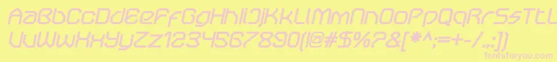 OricneoBolditalic Font – Pink Fonts on Yellow Background