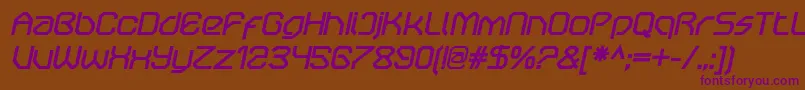 OricneoBolditalic Font – Purple Fonts on Brown Background