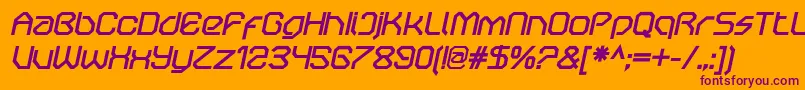 OricneoBolditalic Font – Purple Fonts on Orange Background