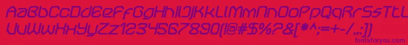 Czcionka OricneoBolditalic – fioletowe czcionki na czerwonym tle