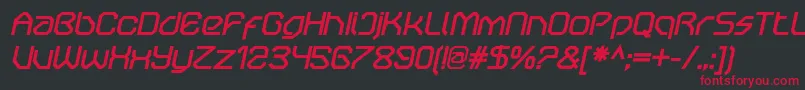 OricneoBolditalic Font – Red Fonts on Black Background