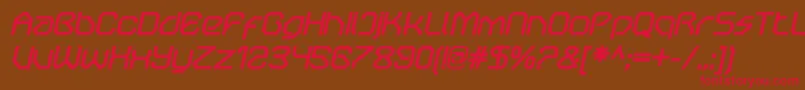 Czcionka OricneoBolditalic – czerwone czcionki na brązowym tle