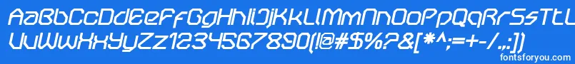 OricneoBolditalic Font – White Fonts on Blue Background