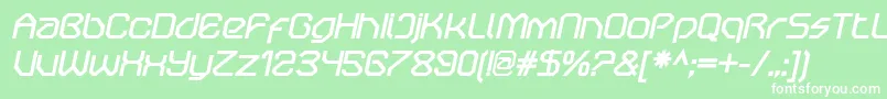 OricneoBolditalic Font – White Fonts on Green Background