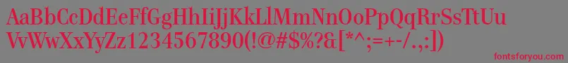 Genremedium-Schriftart – Rote Schriften auf grauem Hintergrund