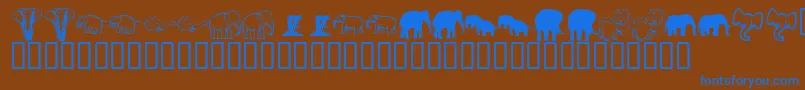 KrRachelsElephants Font – Blue Fonts on Brown Background