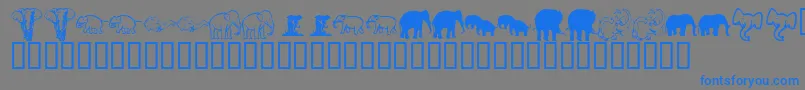 Police KrRachelsElephants – polices bleues sur fond gris