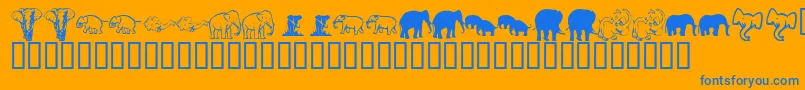 フォントKrRachelsElephants – オレンジの背景に青い文字