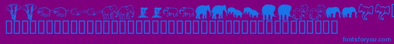 KrRachelsElephants Font – Blue Fonts on Purple Background