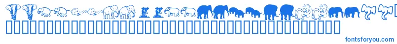 KrRachelsElephants Font – Blue Fonts on White Background