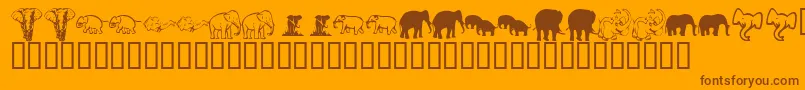 フォントKrRachelsElephants – オレンジの背景に茶色のフォント