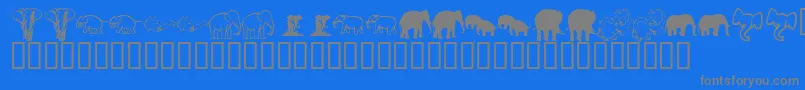 フォントKrRachelsElephants – 青い背景に灰色の文字