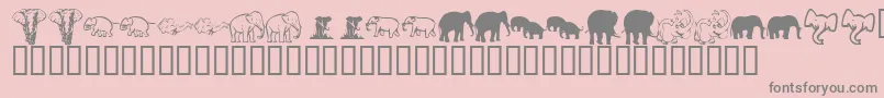 フォントKrRachelsElephants – ピンクの背景に灰色の文字