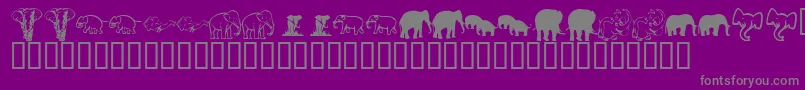 KrRachelsElephants Font – Gray Fonts on Purple Background