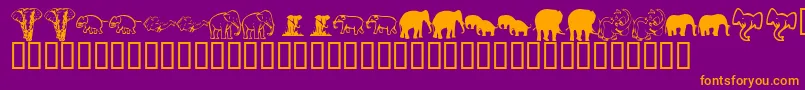 fuente KrRachelsElephants – Fuentes Naranjas Sobre Fondo Morado