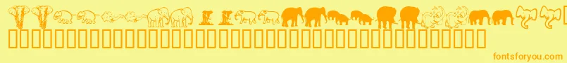 Fonte KrRachelsElephants – fontes laranjas em um fundo amarelo