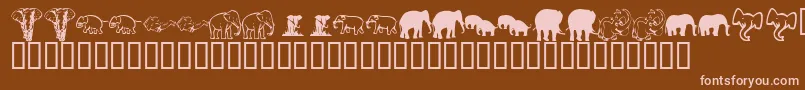 KrRachelsElephants Font – Pink Fonts on Brown Background
