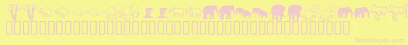 フォントKrRachelsElephants – ピンクのフォント、黄色の背景