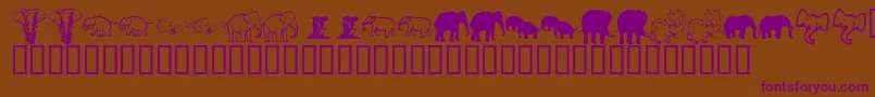 KrRachelsElephants Font – Purple Fonts on Brown Background