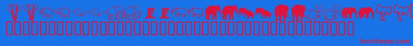 フォントKrRachelsElephants – 赤い文字の青い背景