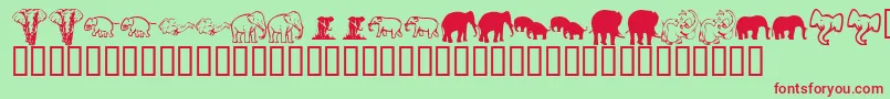 KrRachelsElephants Font – Red Fonts on Green Background