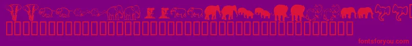 KrRachelsElephants-Schriftart – Rote Schriften auf violettem Hintergrund