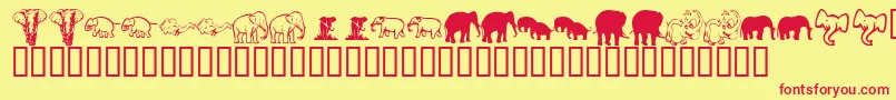 KrRachelsElephants Font – Red Fonts on Yellow Background