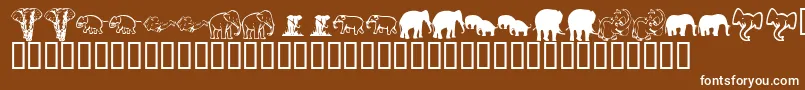 KrRachelsElephants Font – White Fonts on Brown Background