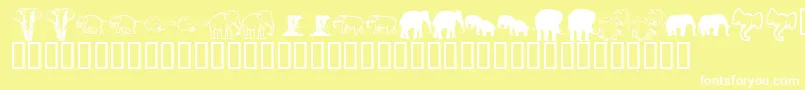 KrRachelsElephants Font – White Fonts on Yellow Background