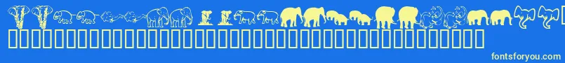 KrRachelsElephants Font – Yellow Fonts on Blue Background